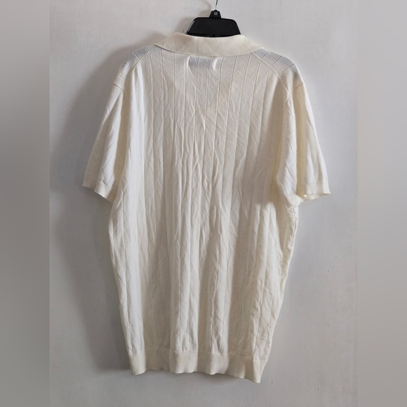 Nwt Collars & Co Mens Luxury Knit Polo Shirt Sweater Medium Beige - Picture 4 of 7